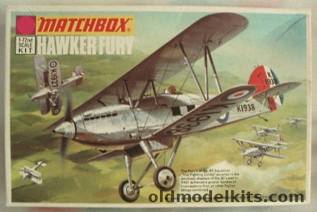 Matchbox 1/72 TWO Hawker Fury I - RAF or Yugoslav, PK-1 plastic model kit